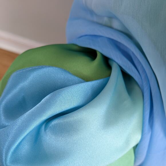 Vintage Cache Prom Dress Maxi Gown 6 Blue Green Y2K Fairy Mermaid Ombre Halter - Picture 3 of 13